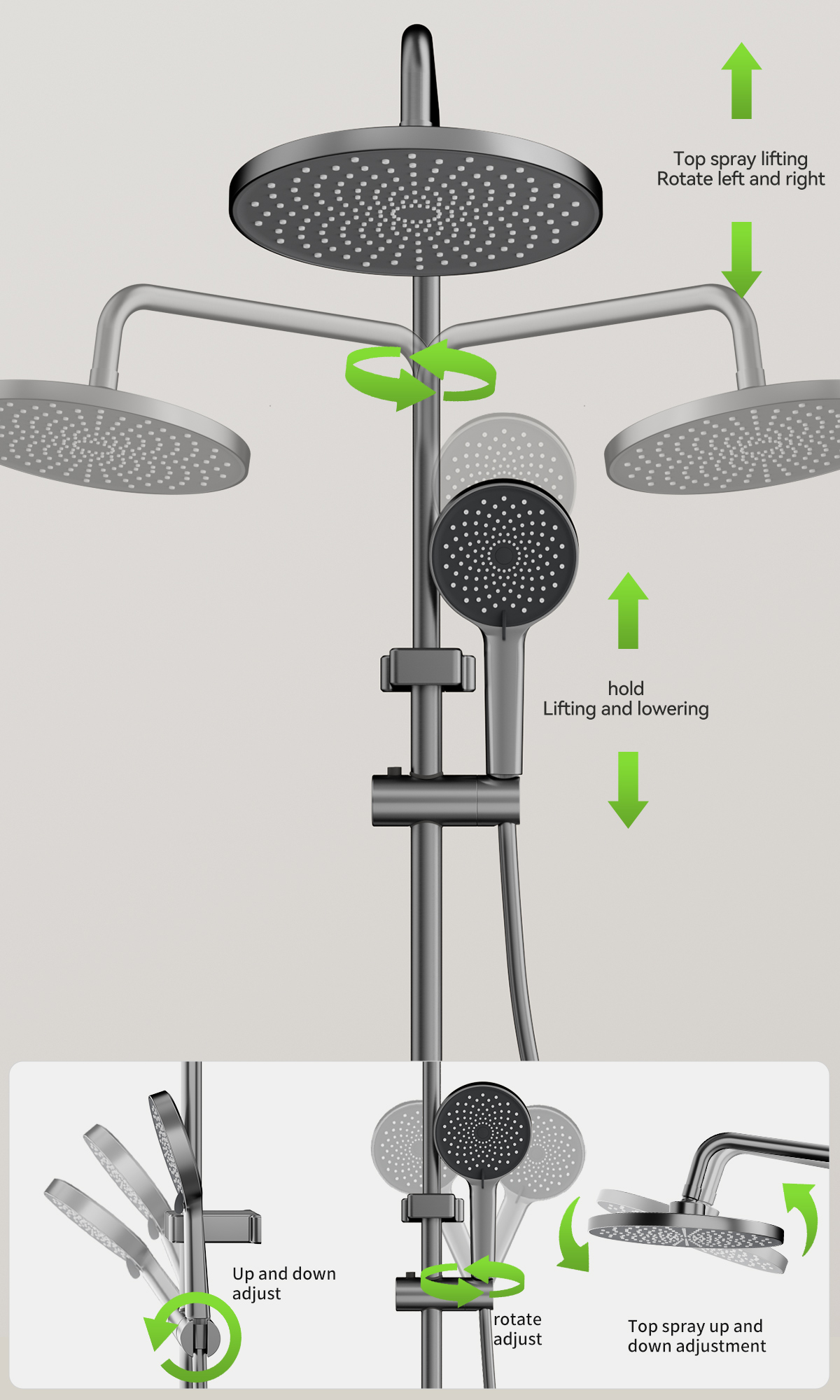 usage of shower  faucet set