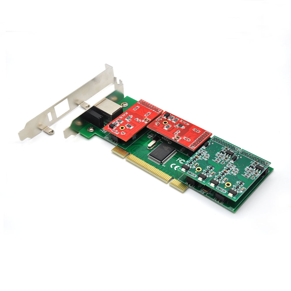 New Wholesale TDM410P 2U Asterisk PCI 4 FXS/FXO Analog Voice Telephony Card Trixbox/Elastix/Freeswitch IP PBX