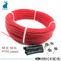 50meter 66ohm 6k PTFE flame retardant carbon fiber heating cable heating wire DIY special heating cable for heating supplies