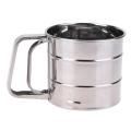 Stainless Steel Mesh Flour Sifter Mechanical Baking Icing Sugar Shaker Sieve Cup Shape Bakeware Baking Pastry Tools