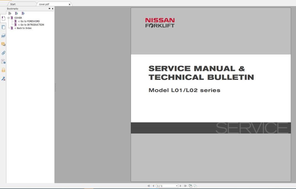 for NISSAN UNICARRIERS Forklift Part Catalog & Service Manual (PDF) Updated 2017