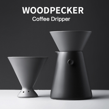 1-4 Cups Ceramic Coffee Dripper Set Style Coffee Drip Filter Cup Permanent Pour Over Coffee Maker with Separate Stand for Filte