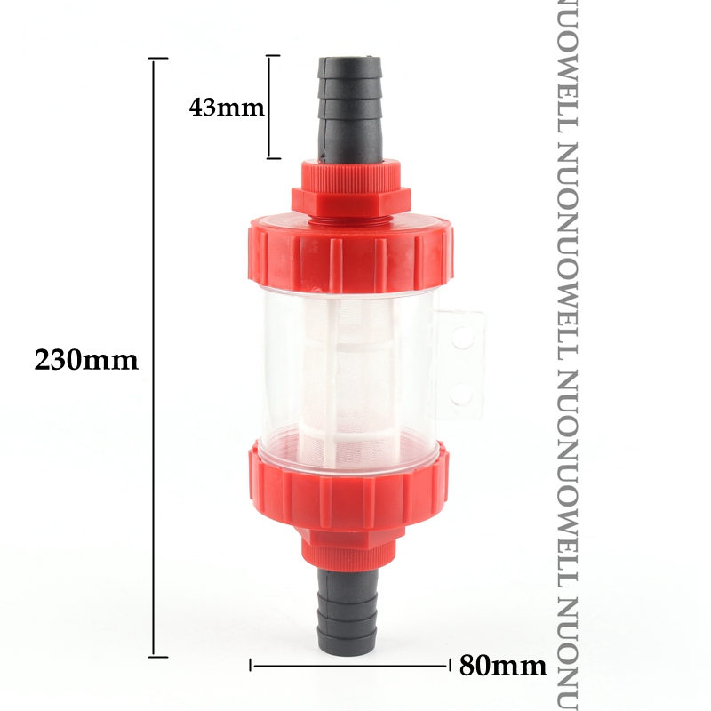3/4"(19mm) 1"(24mm) Piston Pump Hose Pipe Filter Water Jetter Irrigation Sprayer Absorbent Filters Aquarium Transparent Strainer