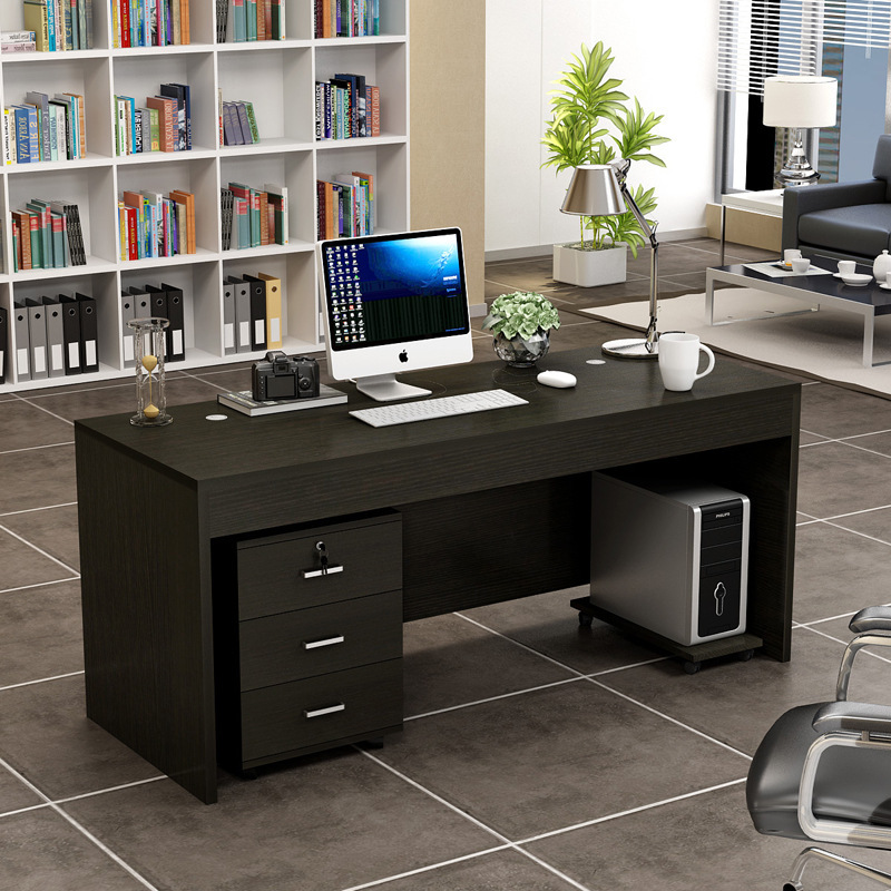 Black Solid Wood Computer Desk