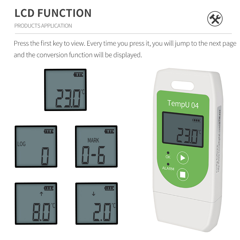 USB Temperature Data Logger with LCD Display 