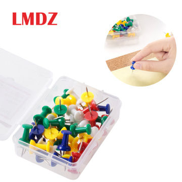 LMDZ 50pcs/Box Colored Push Pin Drawing Map Pins Plastic Tacks Push Pins Assorted Making Thumb Tacks Cork Board Office Pins