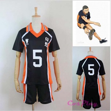 Anime Haikyuu!! Karasuno High School #5 Tanaka Ryunosuke Volleyball Club Jersey Cosplay Costume Sports Wear Uniform S-2XL