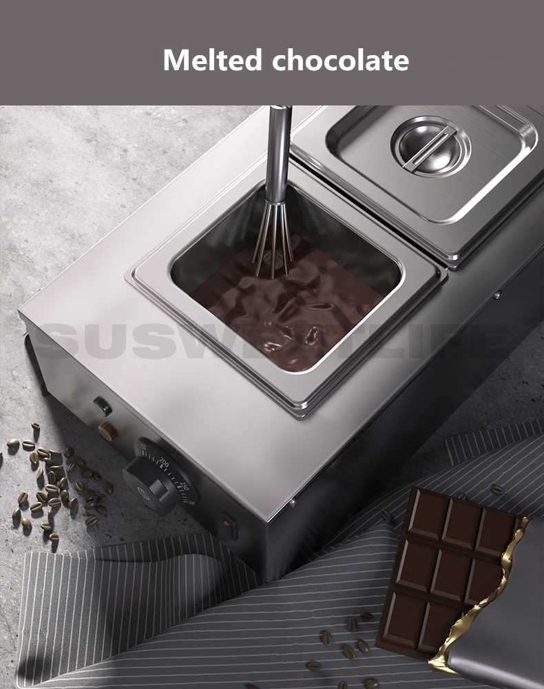 Electric Chocolate Cheese Melting Machine Heater Commercial Double Hot Pot Fountain Boiler Dipping Cylinder Melter Pan Warmer EU