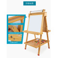 Children's wooden panel double-sided multifunctional easel blackboard double-sided magnetic painted board support type folding l