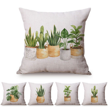 Green Plant Nordic Concise Small fresh Home Decorative Cushion Cover Cactus Aloe Potted Plant Office Sofa Throw Pillow Cover 18