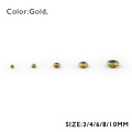 BTFBES AAA Matte Faceted Hematite Plated Flat Round Gold Color Natural Stone 3/4/6/8/10mm Ore Loose Beads for DIY Jewelry Making
