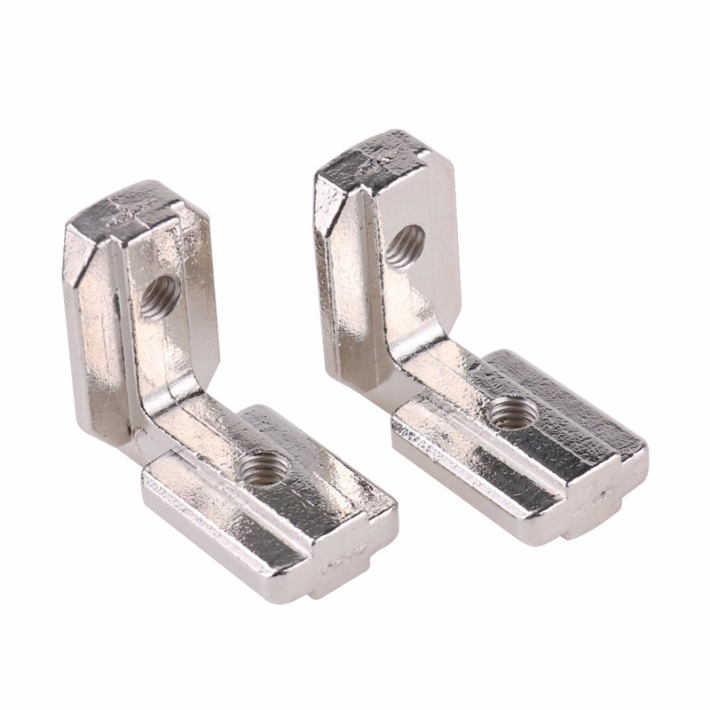 T Slot L Shape Aluminum Angle bracket Corner Interior Joint Brackets with Gurb screws for 2020 3030 4040 4545 Aluminum Profile