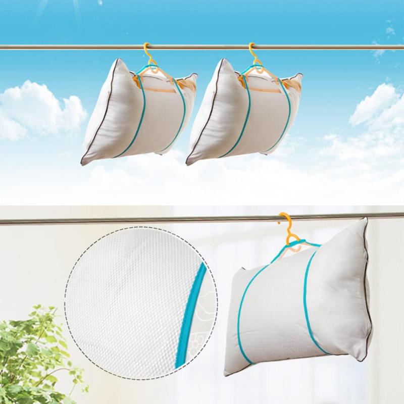Folding Breathable Pillow Drying Nets Balcony Hanger Net Cushion Dry Bag