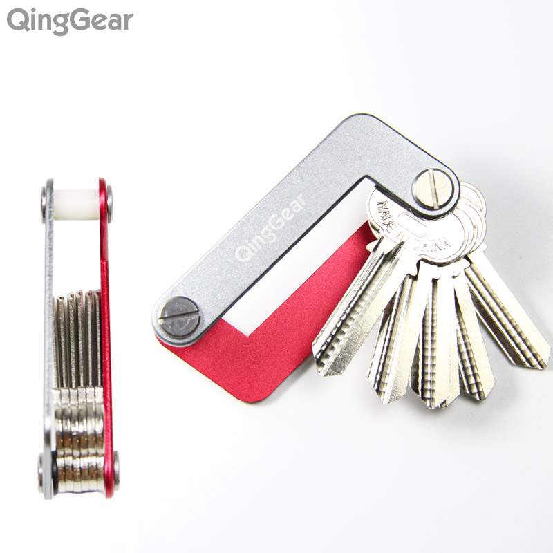 QingGear OKEY Combined Tool kit Advanced EDC Car Key Holder clip Pocket Key Organizer One Hand Operation aluminum door keys bar
