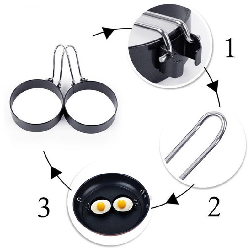 1/2pcs Stainless Steel Fried Egg Shaper Mould Omelette Frying Egg Pancake Cooking Tools Decoration Kitchen Accessories Tools