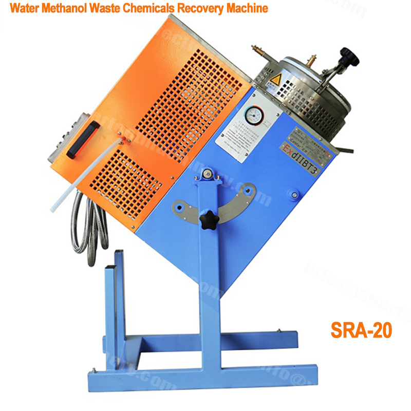 Water methanol waste chemicals recovery machine 20L/batch electrical heating alcohol distiller vacuum distillation unit