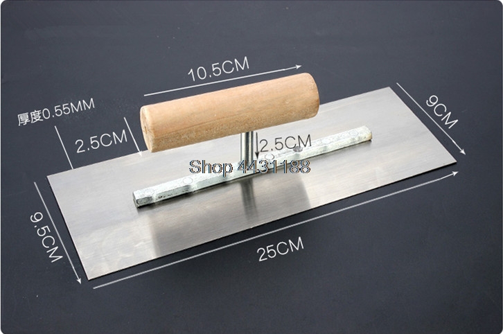 1pcs 250x95mm High Quality Spring Steel Blade Wood Handle Plaster Trowel Construction Concrete Spatula Tool