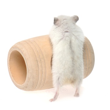 Rat Hamster Mouse Wooden Bed House Cage Toy Wine Cask Design Rat Small Pet Toy