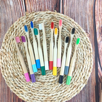 Kids Bamboo Toothbrush Eco Friendly Wooden Tooth Brush Charcoal children Oral Care mixed color Wood Handle Toothbrush 10pcs