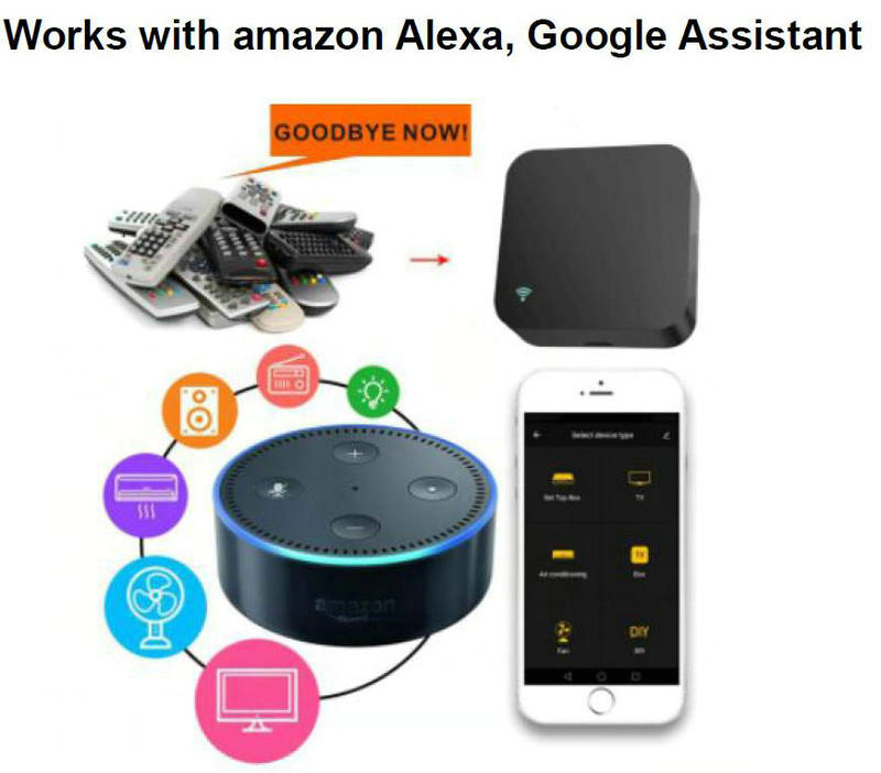Tikigogo Smart WiFi IR Infrared Remote Control for TV Air Conditioner Fan DVD etc. for Alexa Google Assistant Voice control