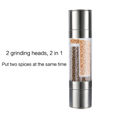 2 in 1 abrader seasoning grinding stainless steel manual pepper grinder salt pepper grinder kitchen tool cooking accessories