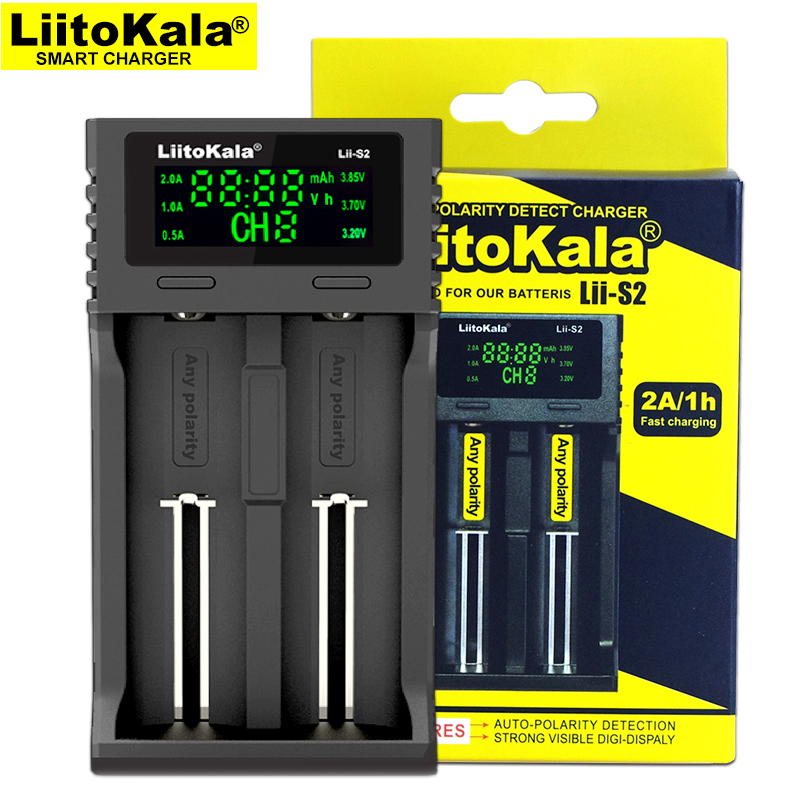 Liitokala Lii-S2 Lii-S4 Battery Charger, Charging 18650 3.7V 18350 26650 21700 14500 NiMH Lithium Battery