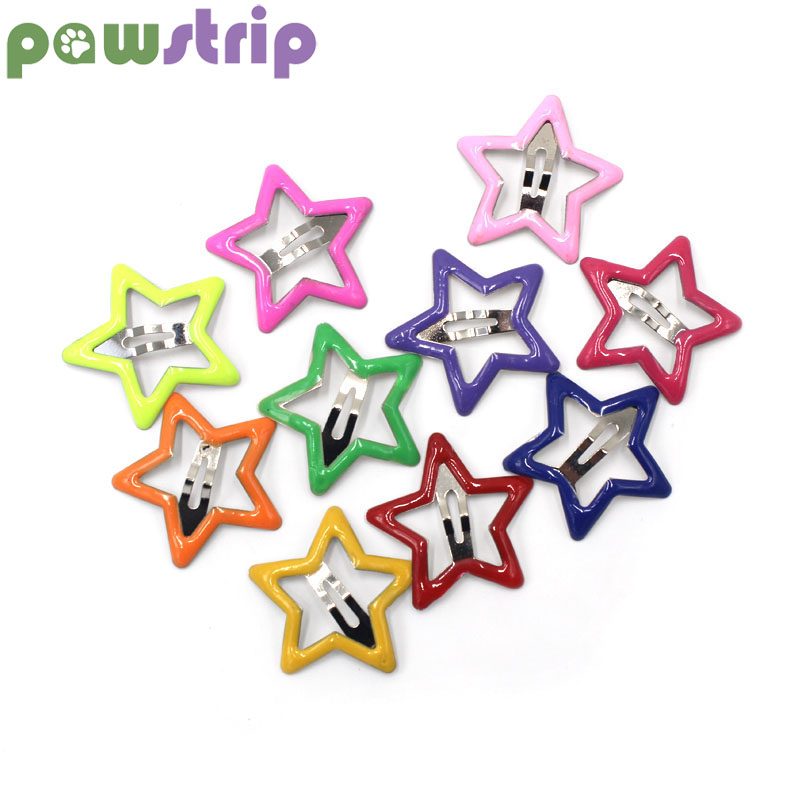 pawstrip 10pcs/lot Starlike Small Dog Hair Clips Pet Cat Dog Grooming Accessories Pet Dogs Hairpin For Chihuahua Pomeranian 3 cm