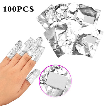 Hot 100Pcs/lot Aluminium Foil Nail Art Soak Off Acrylic Gel Remover Makeup Tool Easy Cleaner Gel Nail Polish Nail Removal Wraps