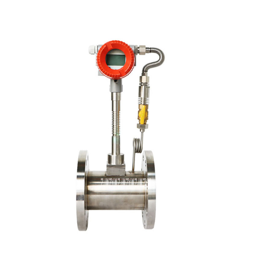 DN50 Pulse No Display Gas Vortex Flowmeter Gas Flow Meter Steam Compressed Air Metering Liquid Natural Gas Flow Meter DC24V