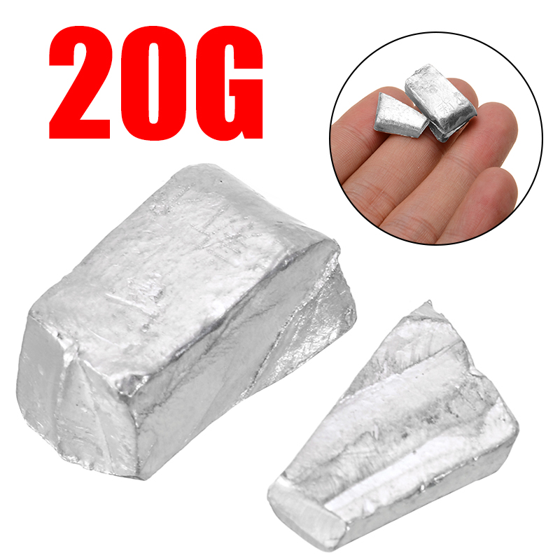 High Purity 20g/0.7 oz 99.995% Pure Indium In Metal Bar Blocks Ingots Sample For Lab Experiments