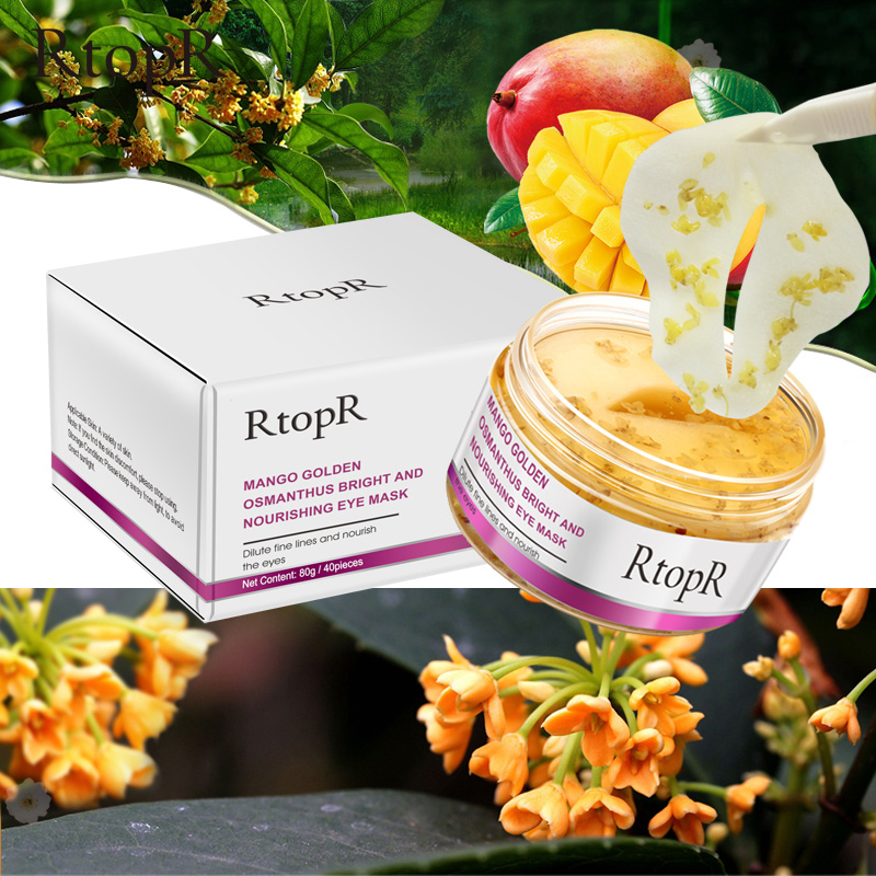 40Pcs/Box Eye Mask Mango Golden Osmanthus Bright Nourishing Skin Care Anti-Puffiness Dark Circle Anti-Aging Treatment Mask TSLM2