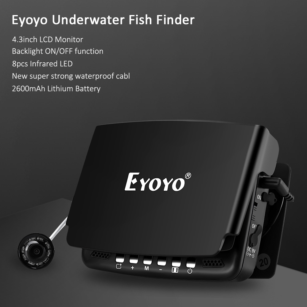 Eyoyo EF43A 15m 4.3" 1000TVL Underwater Fish Finder Fishing Camera 8pcs Infrared Lamp Camera Lights Off Function Fishfinder IP68