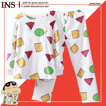 Cartoon Cute Anime Crayon Shin Chan Pajamas Coral Fleece Student Women Men Pajama Sets House Coat Sleep Lounge Wear