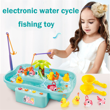 Kids Fishing Toys Electric Water Cycle Music Light Educational Baby Bath Toys Children Fishing Sports Funny Toys Boys Girl Toys