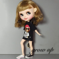 30cm Doll's Blyth Clothing White,black Blyth Long T-shirt for 1/6 Doll Accessories Fit( blyth,barbies,azone,ob24,1/6 Doll)