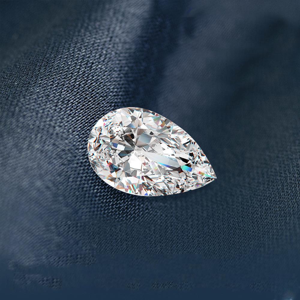 Szjinao Real 100% Loose Gemstone Moissanite Stone 1.25ct 6*8mm D Color VVS1 Pear Shaped Diamond Lab Undefined For Diamond Ring