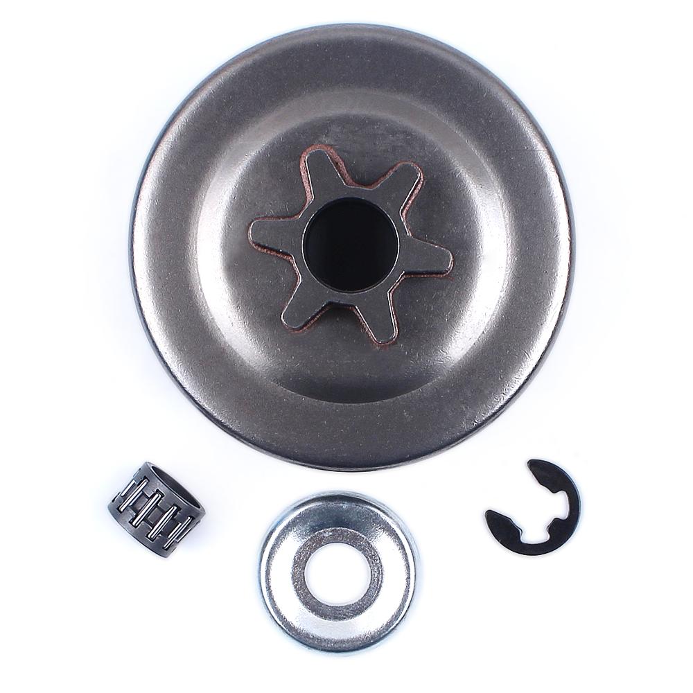 3/8 Pitch 6T Clutch Drum Sprocket Washer E-Clip Kit For STIHL 017 018 021 023 025 MS170 MS180 MS210 MS230 MS250 Chainsaw