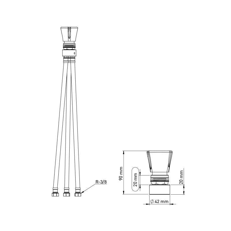 BUILT-IN MIXER FOR BACK TO WALL CLOSET (WITH SELF CLEANING PIPE AND CISTERN INTERNAL MECHANISM CONNECTIONS)