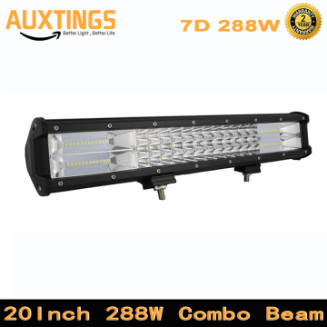 7D 20inch 288w 3-Row LED Light Bar Offroad Combo Beam Led Work Light Bar 12v 24v Truck SUV ATV 4WD 4x4 Led Bar