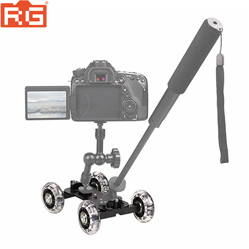 Mobile Rolling Sliding Dolly Stabilizer Skater Slider Magic Arm Camera Rail Stand Photography Car For Canon Nikon GoPro 7 6