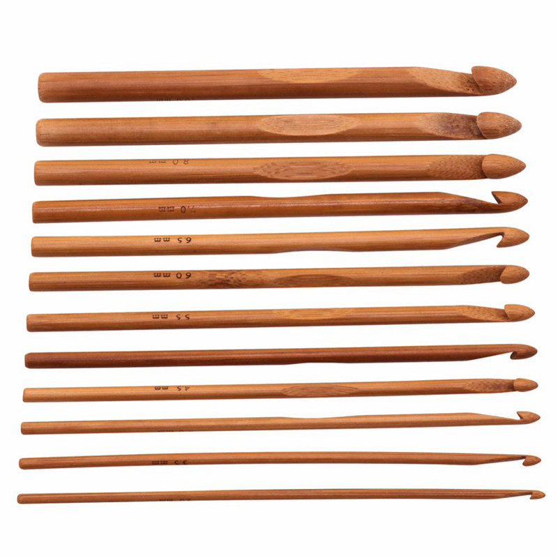 Wholesale Home Garden Arts Crafts Sewingneedle Arts Craft Sewing Tools Accessory 12pcs Crochet Bamboo Material