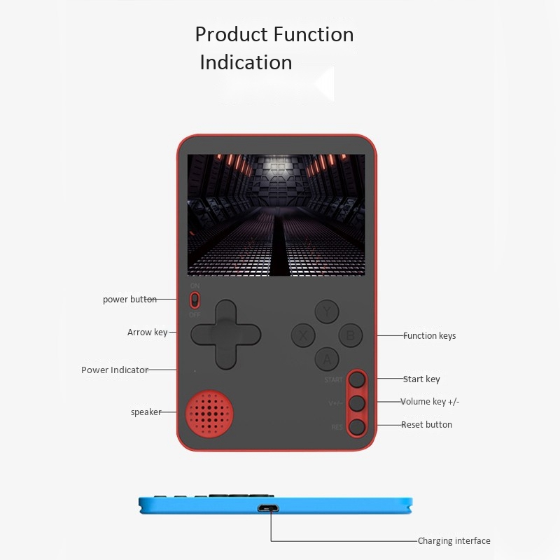 Handheld Game Console Retro Game Ultra-Thin Game Console Portable Retro Video Game Console with Built-in 500 Classic Games