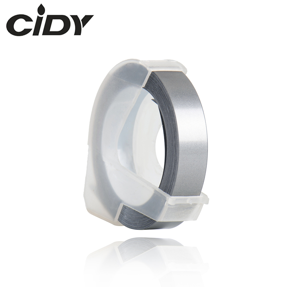 CIDY 1pcs Silver color Compatible for DYMO 1610 12965 1880 label maker DYMO 3D Plastic Embossing Xpress Label 9mm*3m MOTEX E101