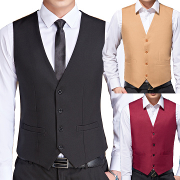 Mens Black colour Wedding Suit Vests For Men Slim Fit Dress Vest Male Formal Tuxedo Waistcoat Business Casual Sleeveless Jacket