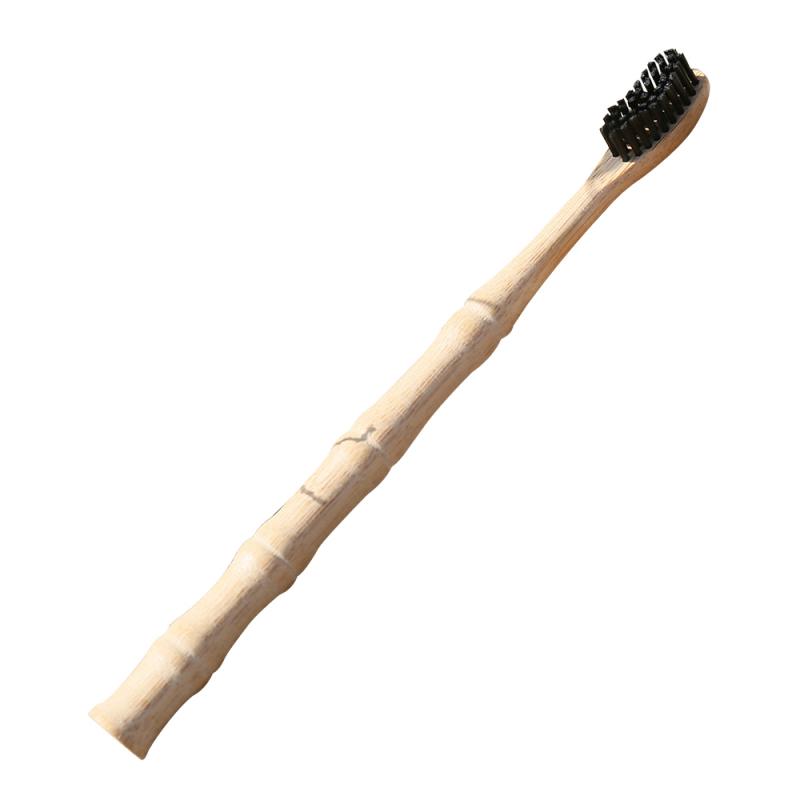 4pc Black Toothbrush Natural Bamboo Toothbrush Bamboo Joint Shape Portable ToothBrush Oral Hygiene Soft Wave Super Fine Brush
