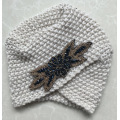 Winter Girls Winter Knitting Turban Headband Metal Leaf Hairband Knit Hair Accessories Hair Jewelry