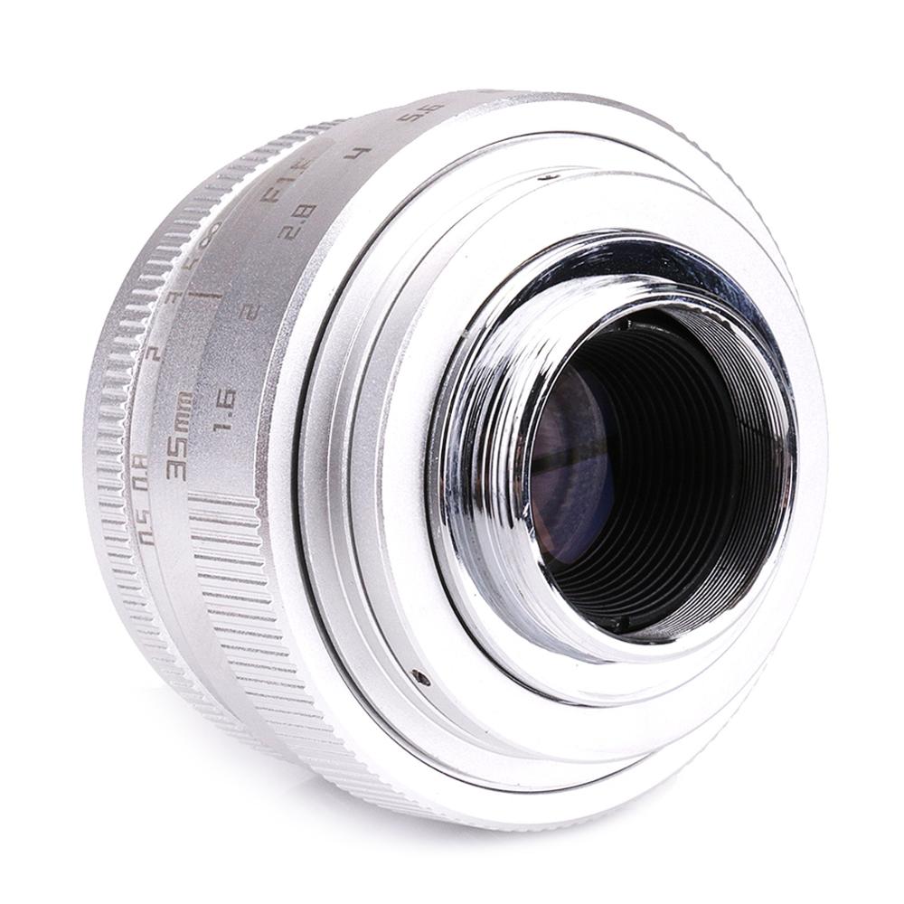 Silver Mini 35mm f/1.6 APS-C CCTV Lens+adapter ring+2 Macro Ring+lens hood for SONY NEX E-Mount Mirroless Camera