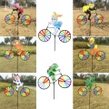 Cute 3D Animal on Bike Windmill Whirligig Garden Lawn Yard Decor Wind Spinner