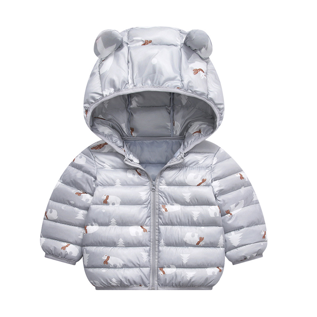 Overalls for children Toddler Kids Boys Girls Winter Cartoon Zipper Hooded Thick Coat Outwear Jacket зимний комбинезон дети