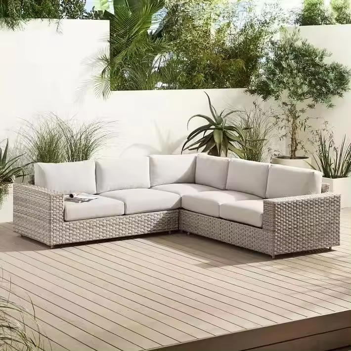 High Quality 4 pieces Woven Rope Outdoor Sofa Set Modern Garden Lounge Set Terrace Furniture Garden Sofa